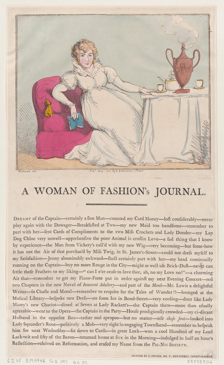 Diario di una donna di moda da Thomas Rowlandson