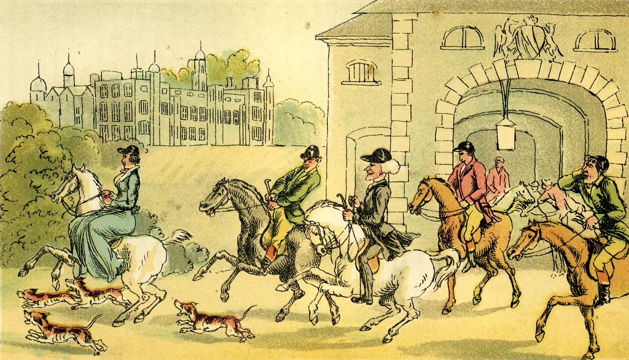 Una nobile battuta di caccia da Thomas Rowlandson