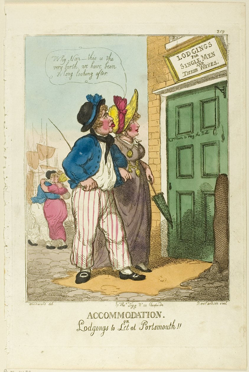 Alloggio, o appartamenti da affittare a Portsmouth da Thomas Rowlandson