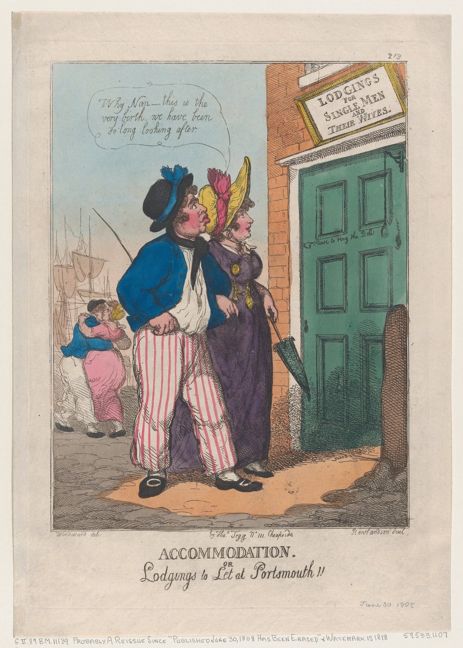 Alloggio o stanze in affitto a Portsmouth!! da Thomas Rowlandson