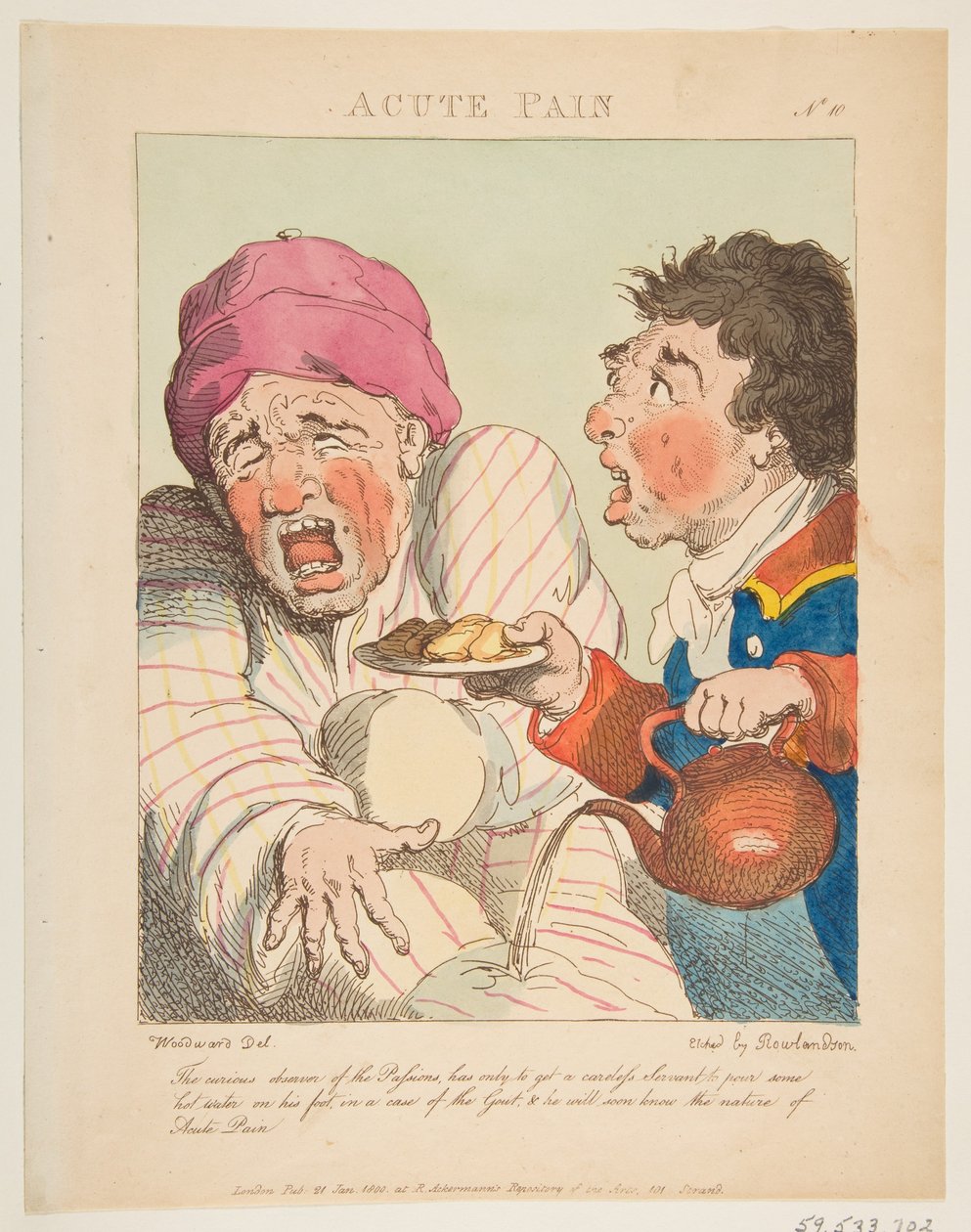 Dolore acuto, Le Brun travestito, o caricature delle passioni da Thomas Rowlandson