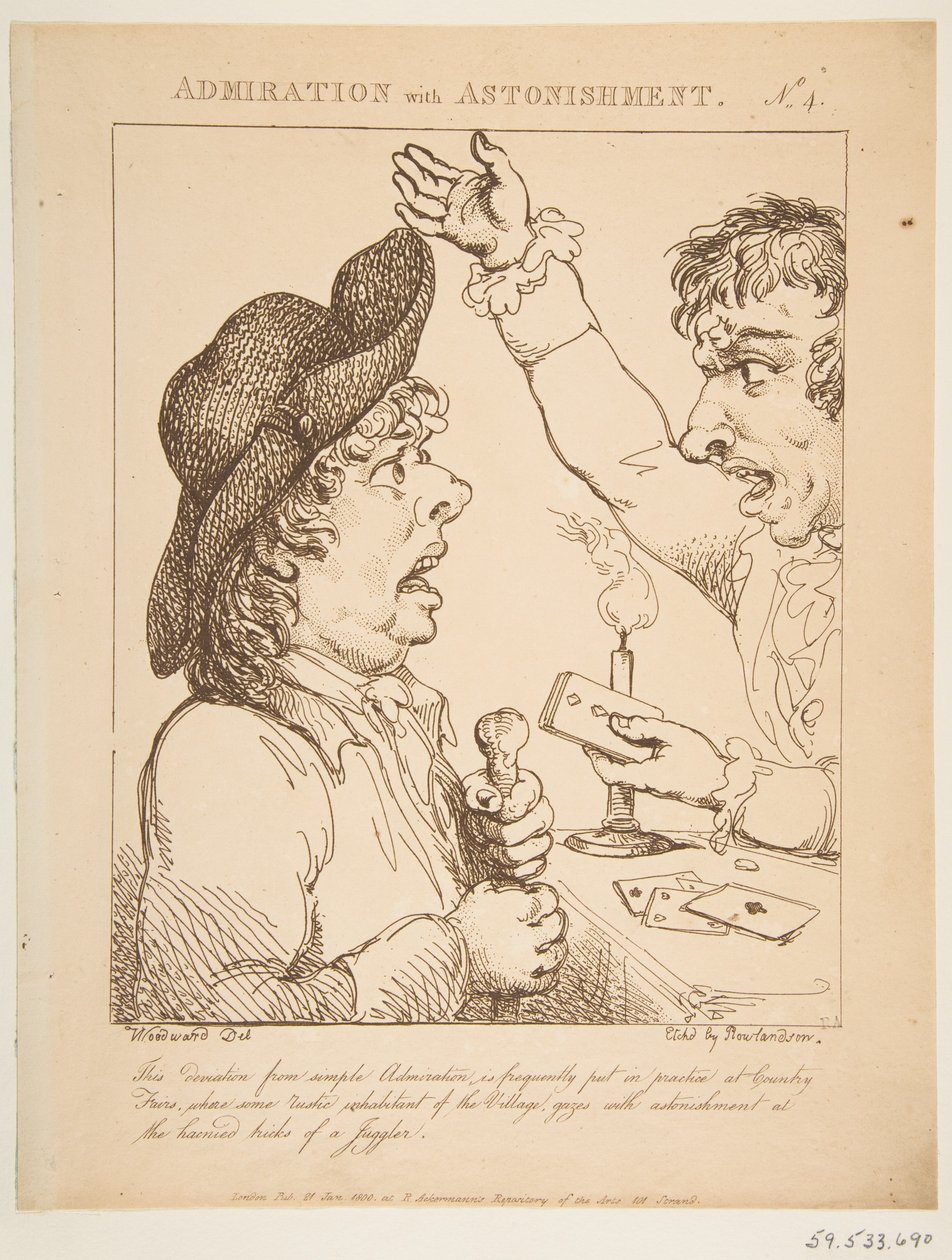 Ammirazione con stupore Le Brun Travestito, o Caricature delle Passioni da Thomas Rowlandson