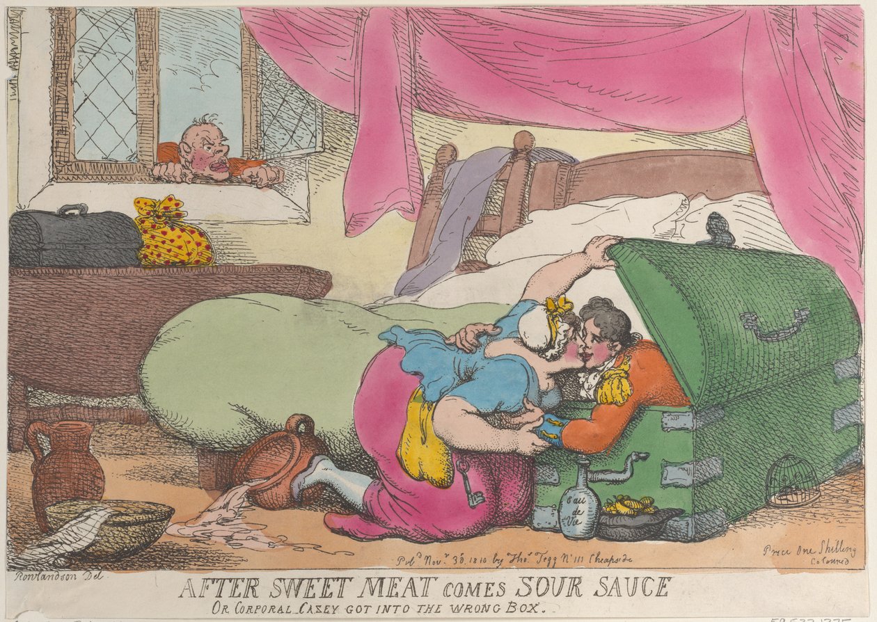 Dopo il dolce viene la salsa acida, o il caporale Casey è finito nella scatola sbagliata da Thomas Rowlandson
