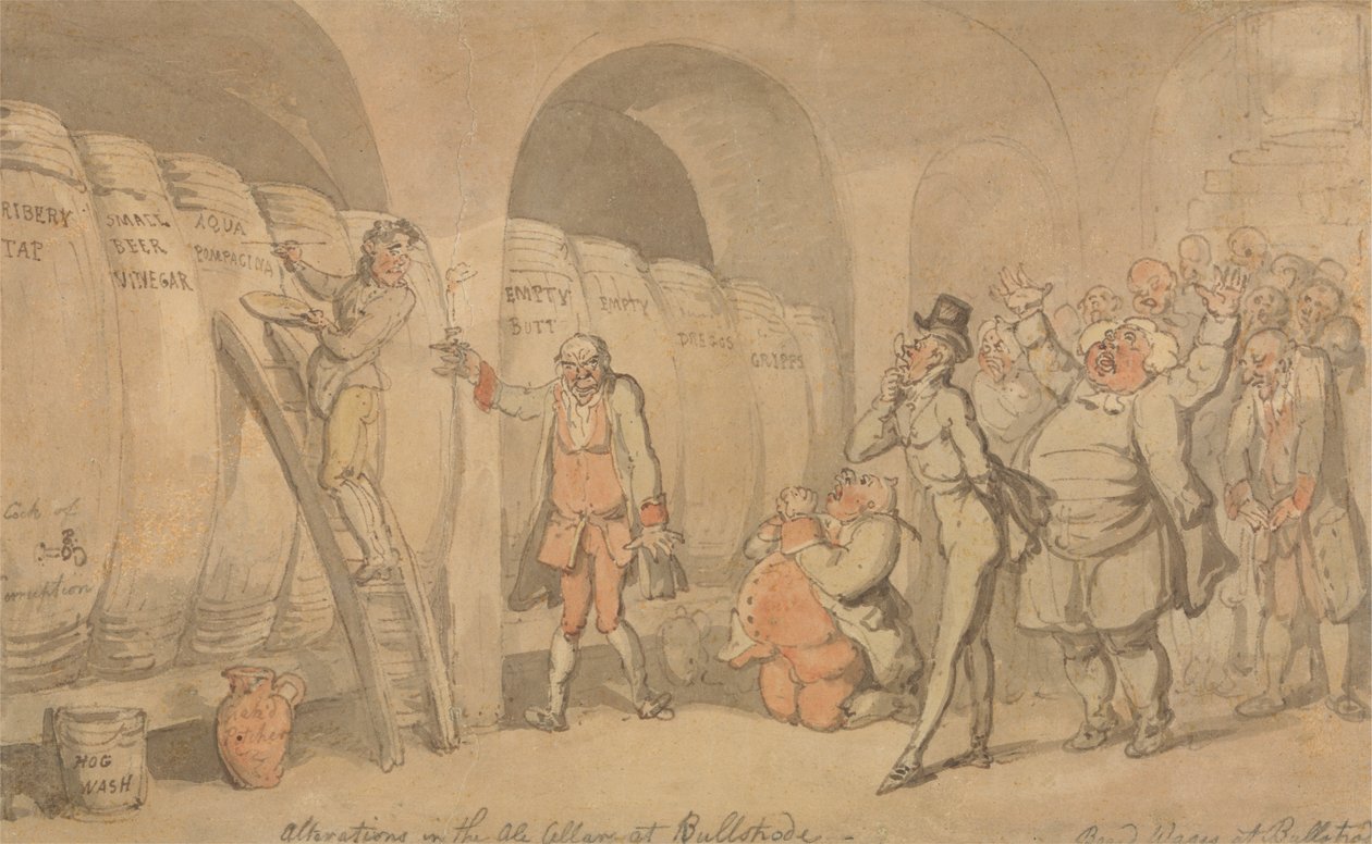 Modifiche nella Cantina della Birra a Bullstrode da Thomas Rowlandson