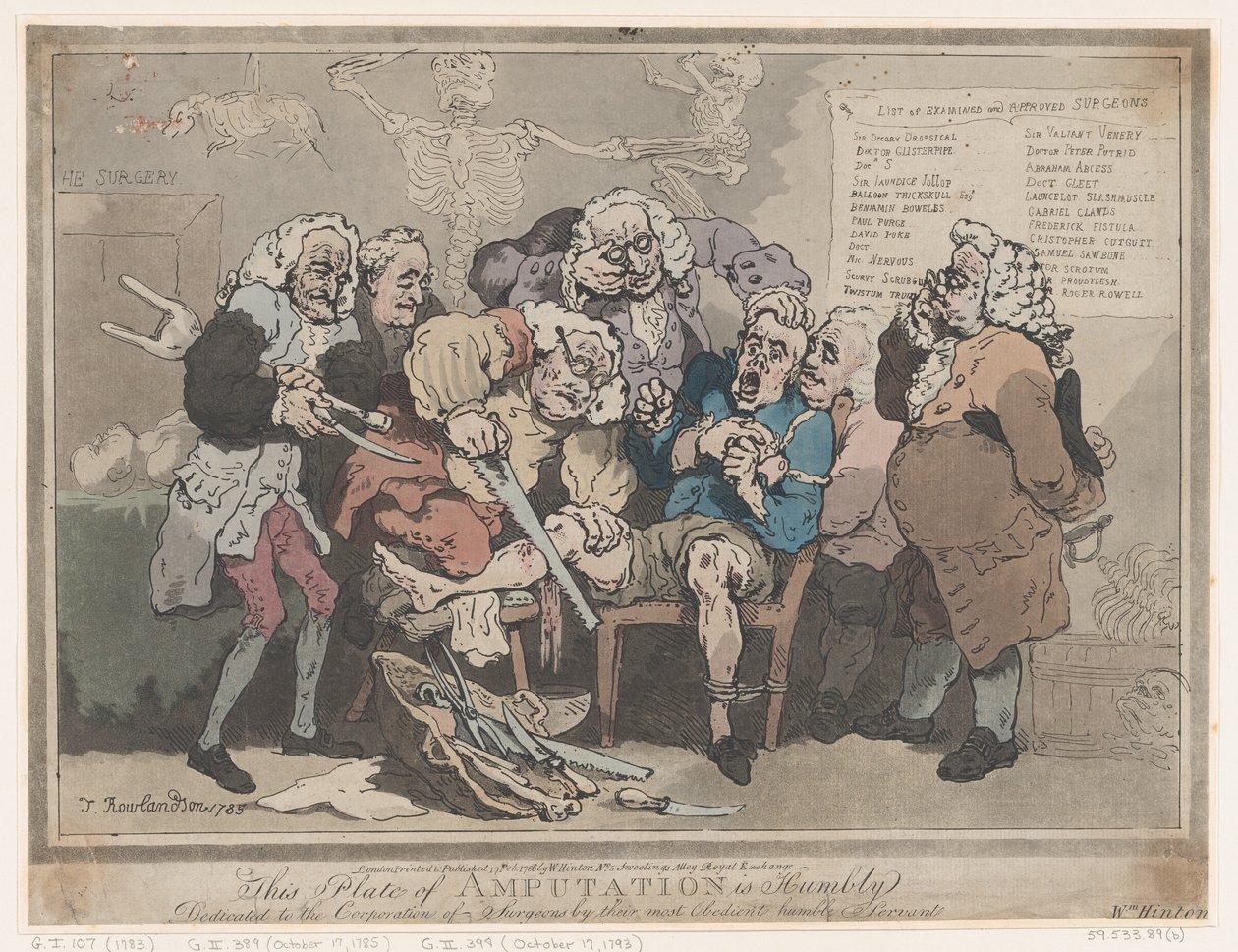 Amputazione, 17 febbraio 1786 da Thomas Rowlandson
