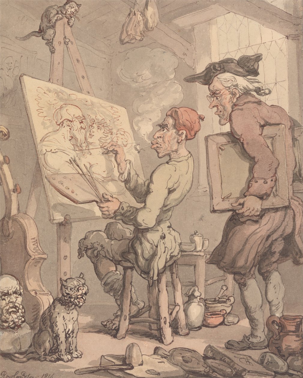 Lo studio di un artista da Thomas Rowlandson