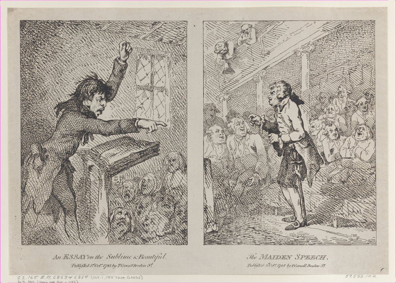 Un saggio sul sublime e il bello, Il discorso della fanciulla, 1 ottobre 1785 da Thomas Rowlandson