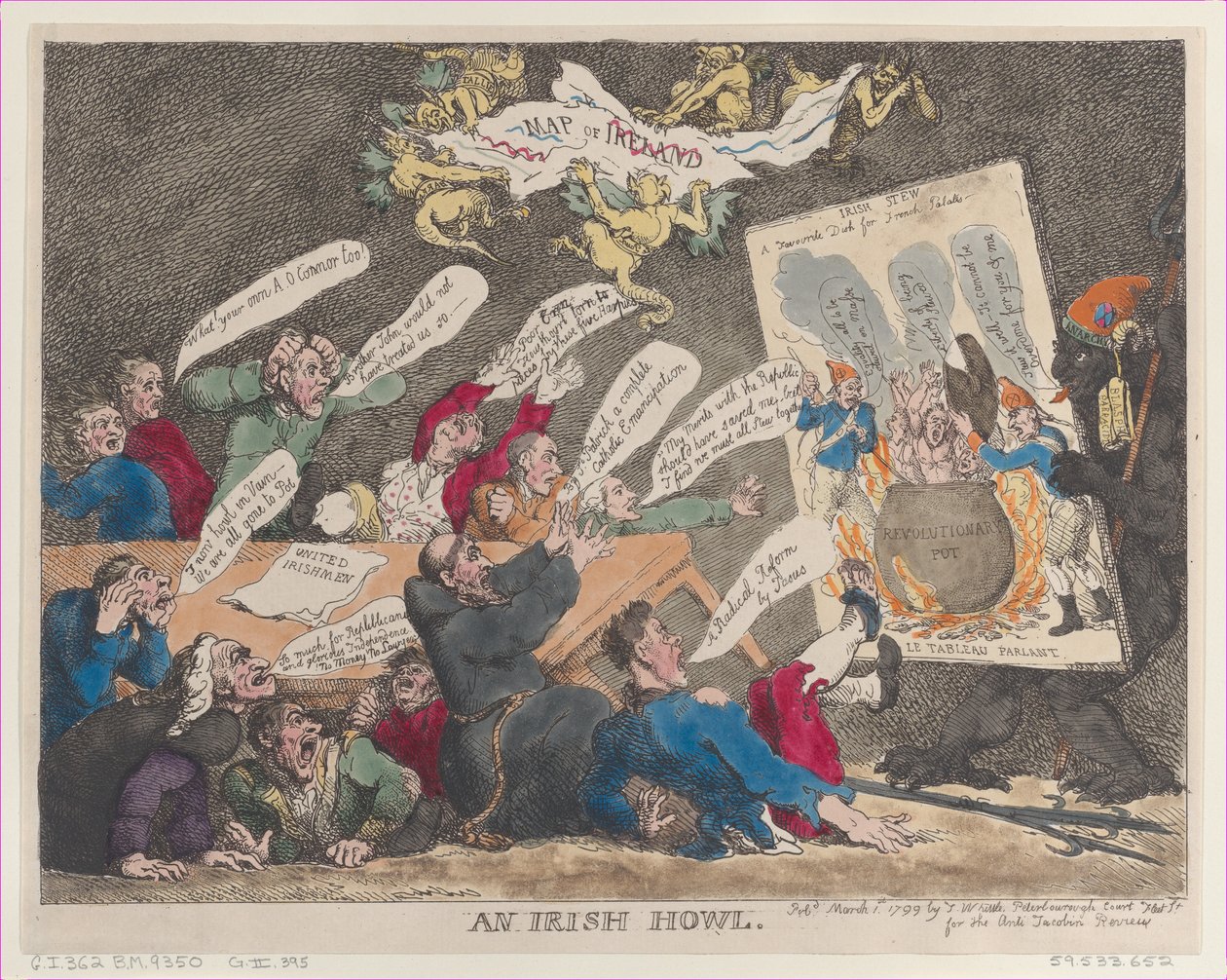 Un ululato irlandese, 1 marzo 1799 da Thomas Rowlandson