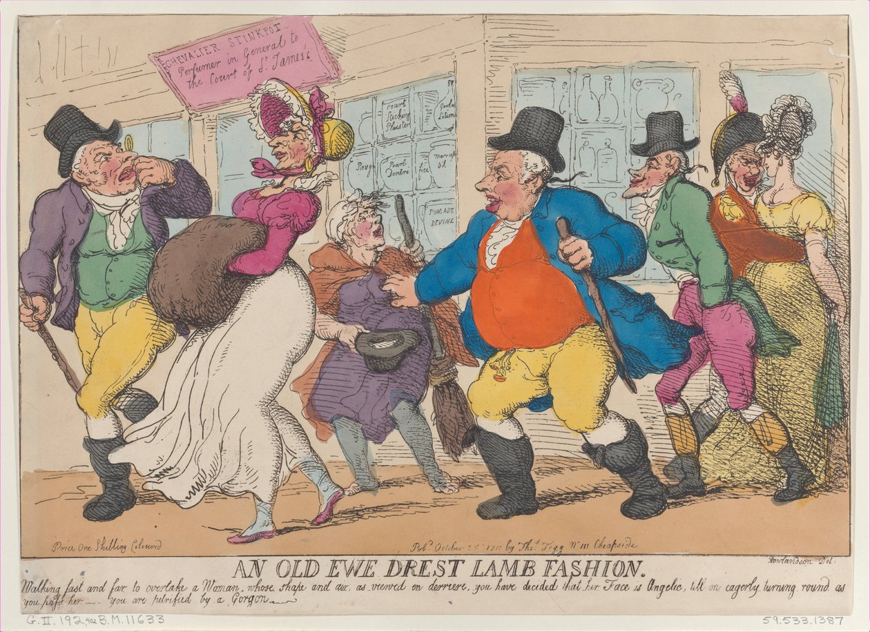 Una vecchia pecora vestita alla moda di un agnello, 25 ottobre 1810 da Thomas Rowlandson