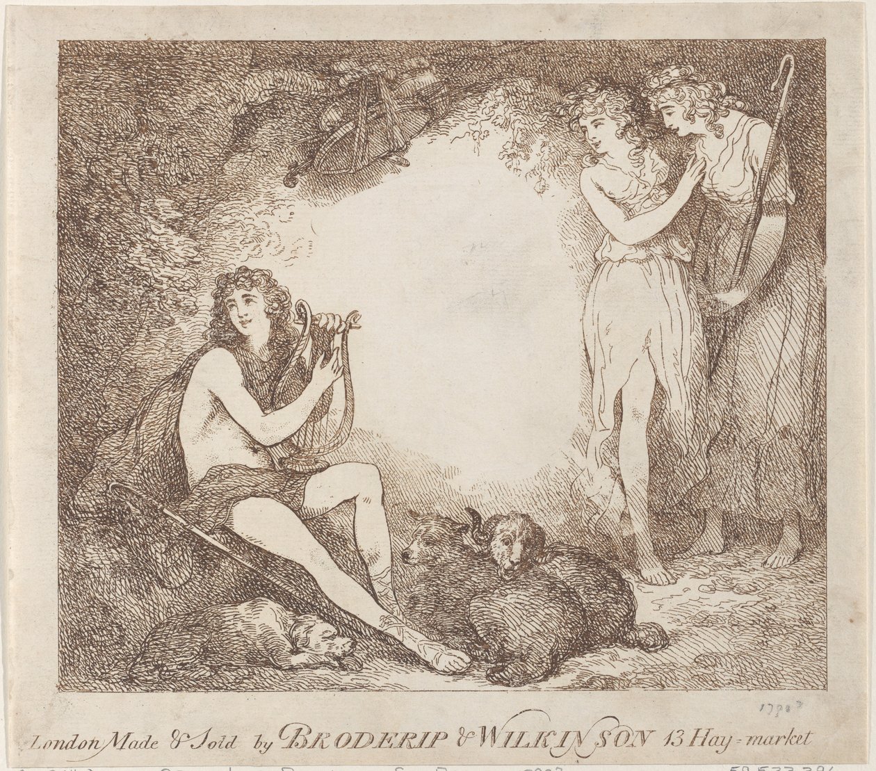 Apollo, Lyra e Daphne Cartolina illustrativa di Marian, un
