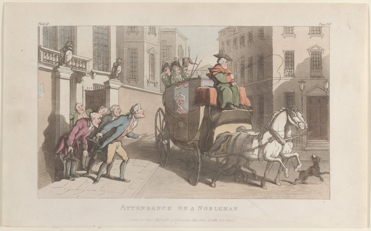 Servizio a un nobile, da Il vicario di Wakefield da Thomas Rowlandson