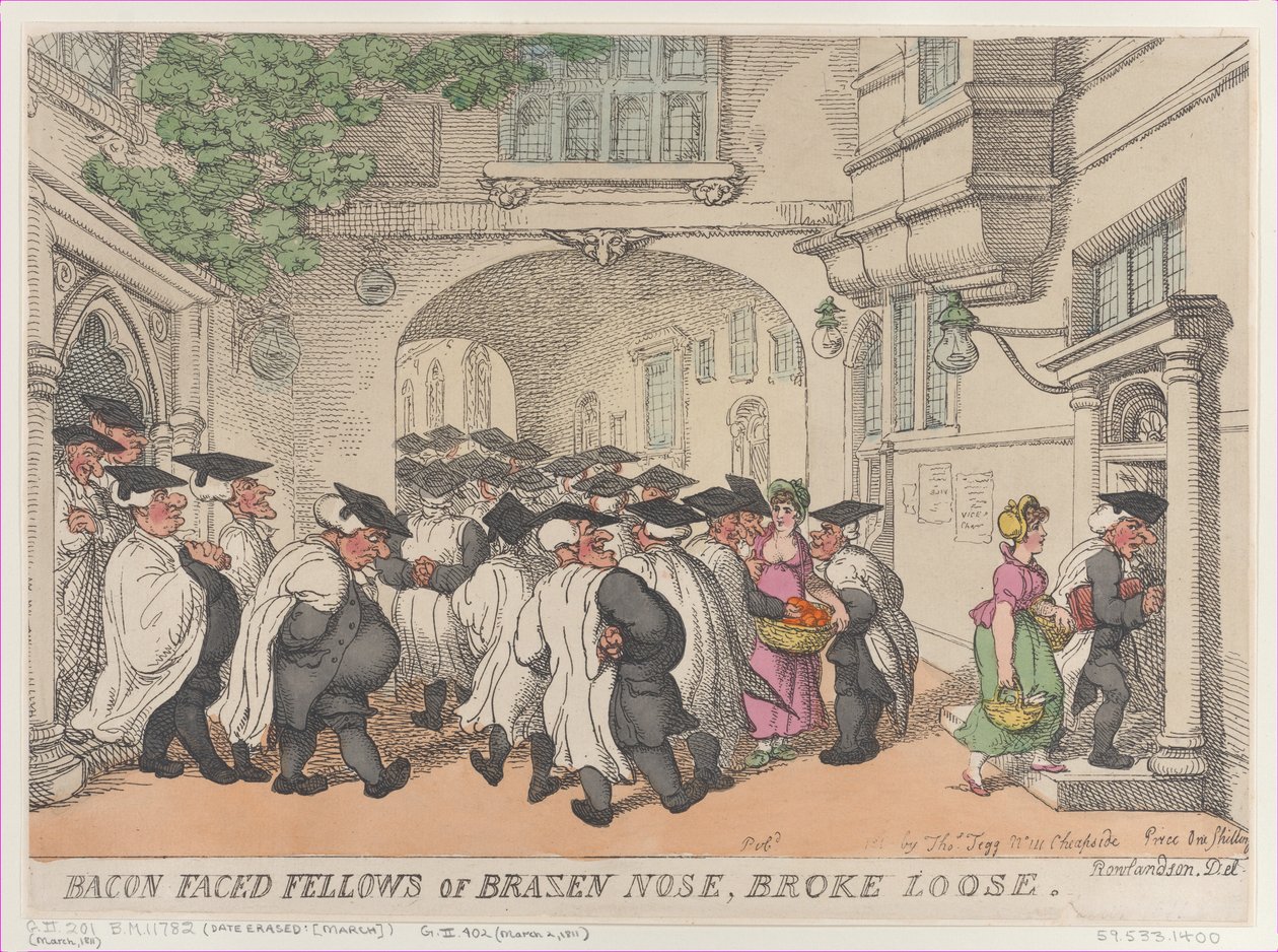 Compagni dal volto di bacon di Brazen Nose, scatenati da Thomas Rowlandson