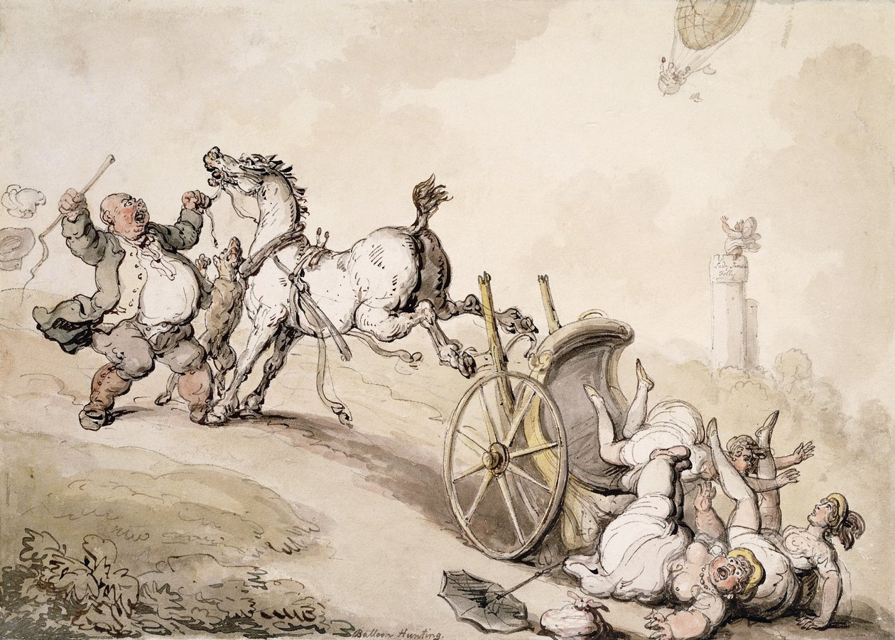 Caccia al pallone vicino alla follia di Lady James da Thomas Rowlandson