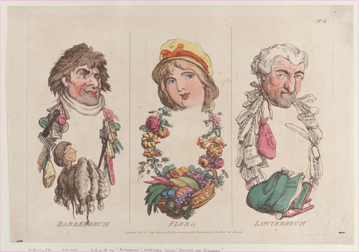 Barberorum, Flora, Lawyerorum, 15 agosto 1800 da Thomas Rowlandson