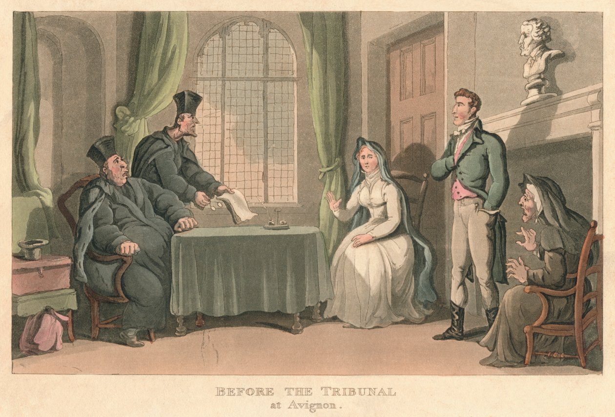 Davanti al tribunale di Avignone da Thomas Rowlandson