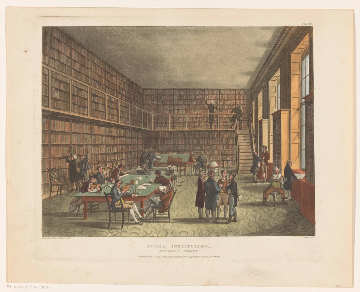 Biblioteca della Royal Institution a Londra da Thomas Rowlandson