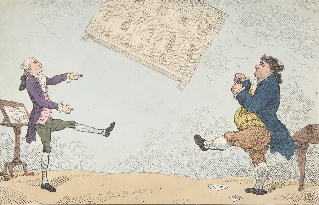 Billy Lackbeard e Charley Blackbeard che giocano a calcio, 7 febbraio 1784 da Thomas Rowlandson