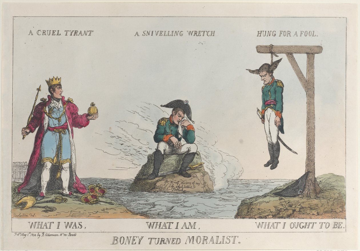 Boney Diventato Moralista, 1 maggio 1814 da Thomas Rowlandson