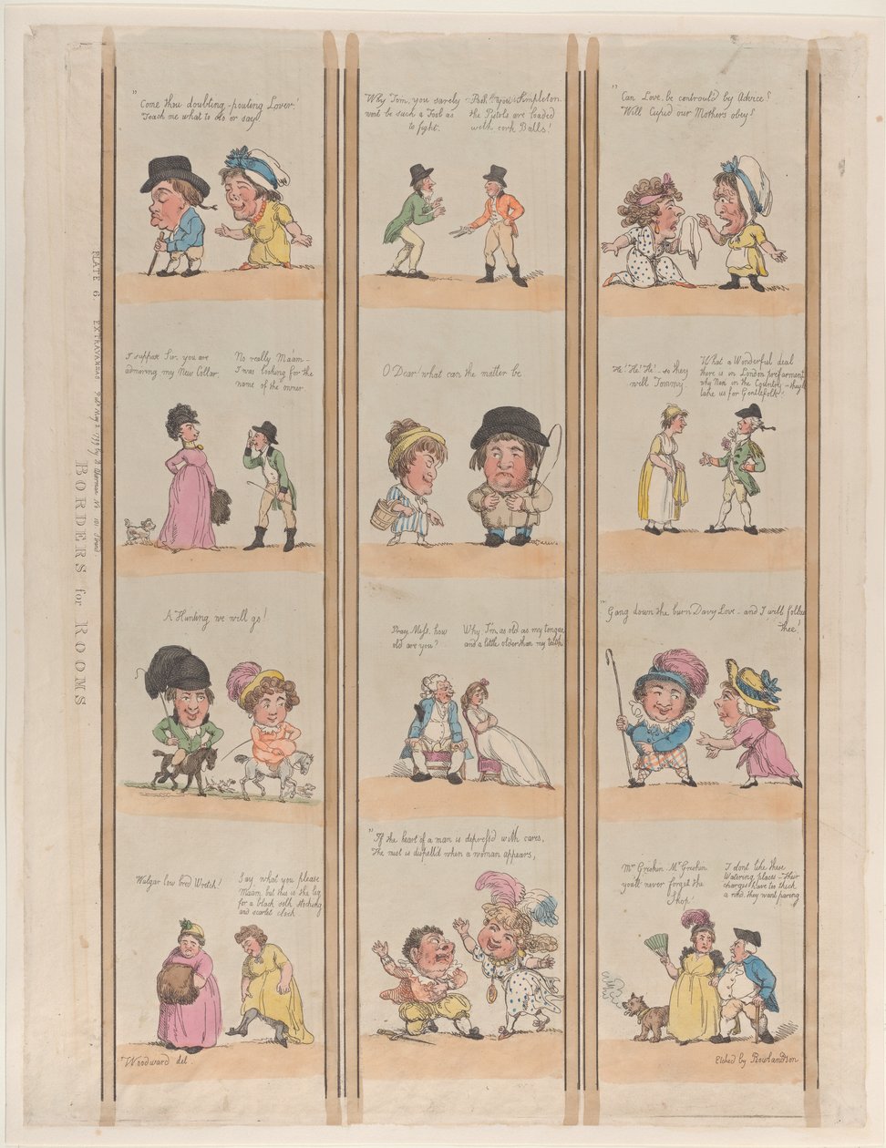 Bordi per stanze, Extravaganzas Plate 6 da Thomas Rowlandson
