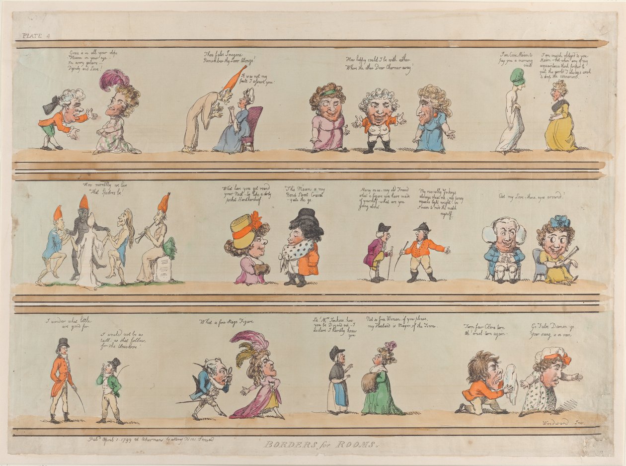 Bordi per Stanze, Tavola 4 da Thomas Rowlandson