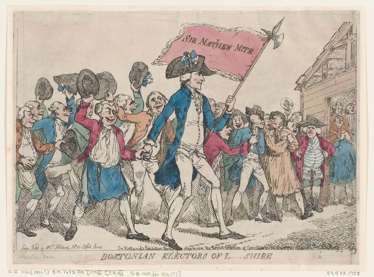 Elettori bostoniani di L-Shire, 1790 da Thomas Rowlandson