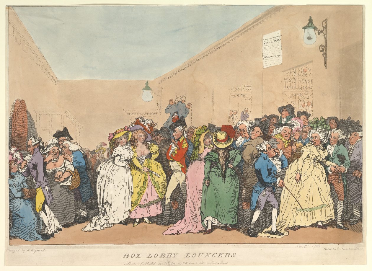 Frequentatori della hall del teatro da Thomas Rowlandson