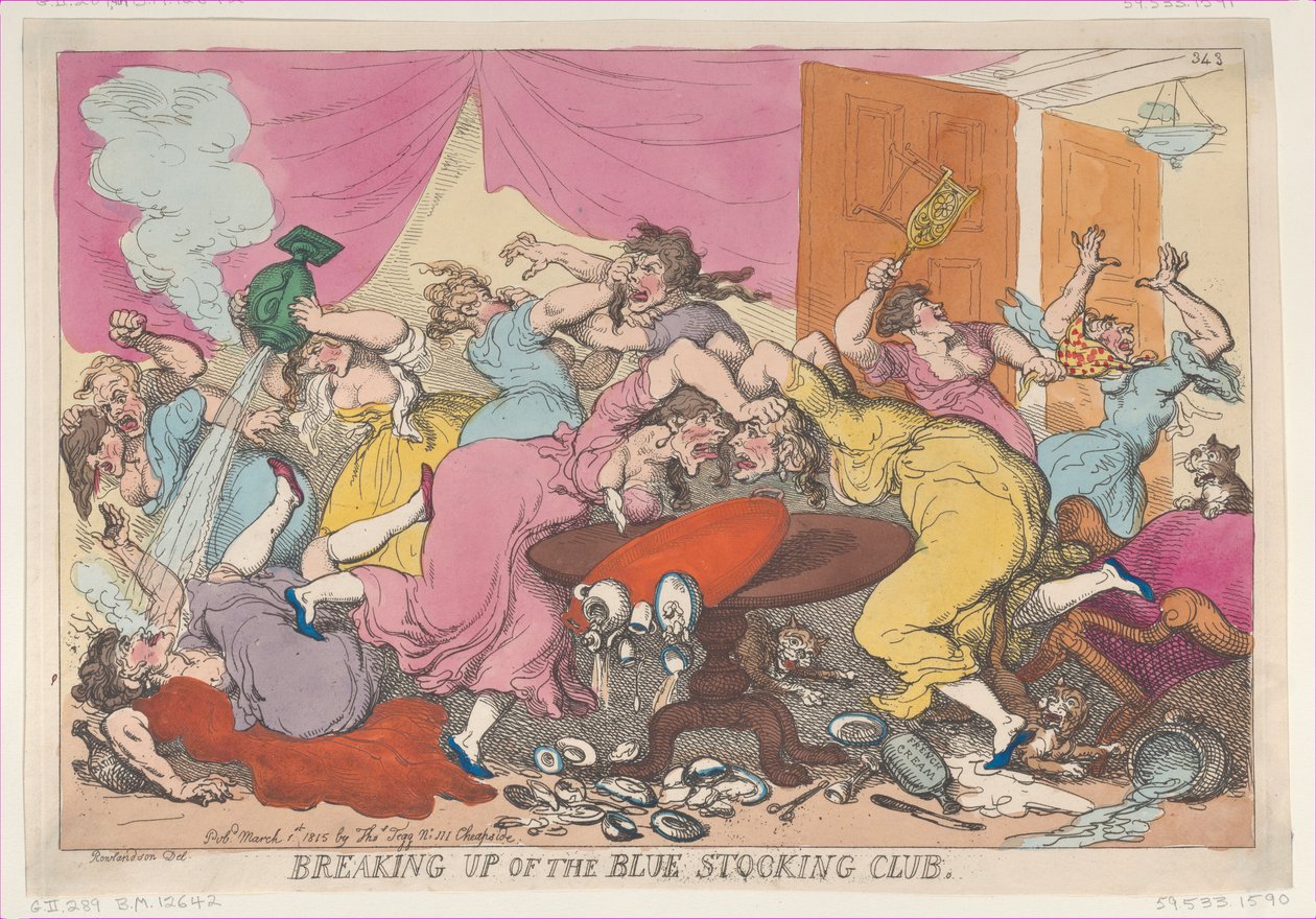 Scioglimento del Blue Stocking Club da Thomas Rowlandson