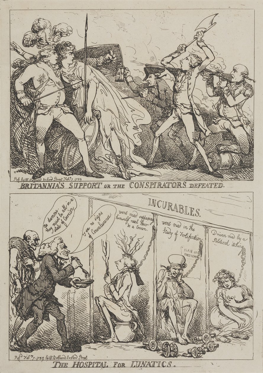 Il sostegno di Britannia o la sconfitta dei cospiratori - L’ospedale per malati di mente da Thomas Rowlandson