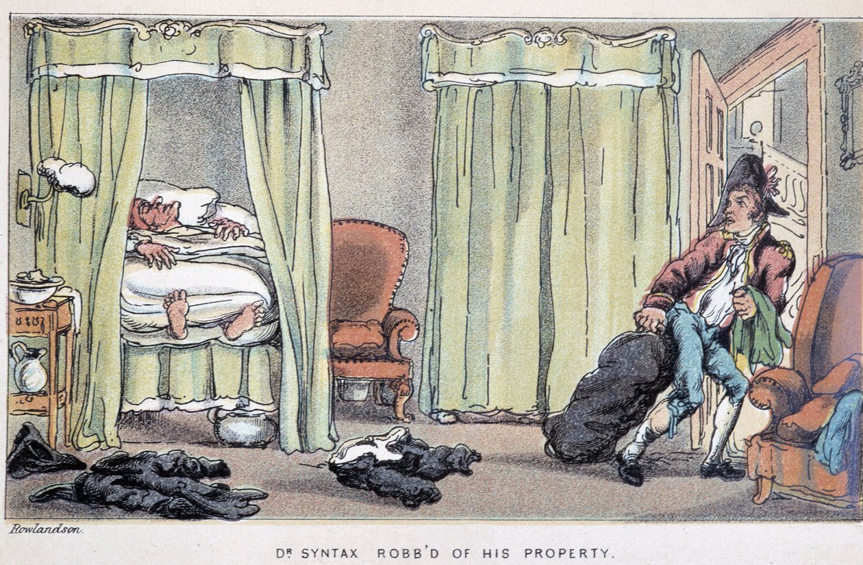Furto - in “I tre tour del Dottor Syntax: alla ricerca del pittoresco, della consolazione e di una moglie” di William Combe da Thomas Rowlandson