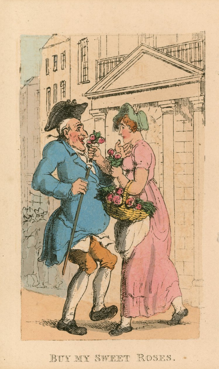 Acquista le mie dolci rose (incisione a colori) da Thomas Rowlandson