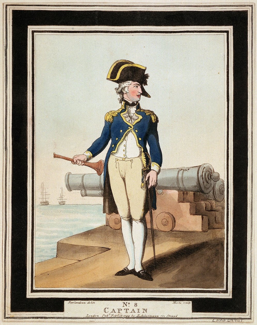Capitano della Marina Reale nel XVIII secolo da Thomas Rowlandson