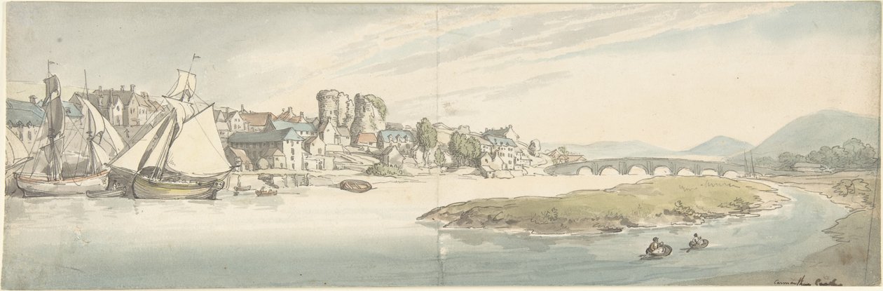 Castello di Carmarthen, Galles da Thomas Rowlandson