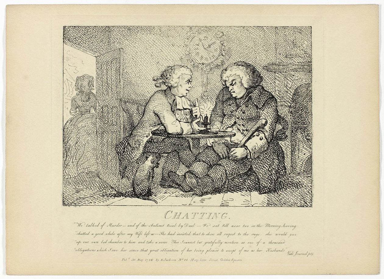 Chiacchiere, dal Tour delle Ebridi di Boswell da Thomas Rowlandson