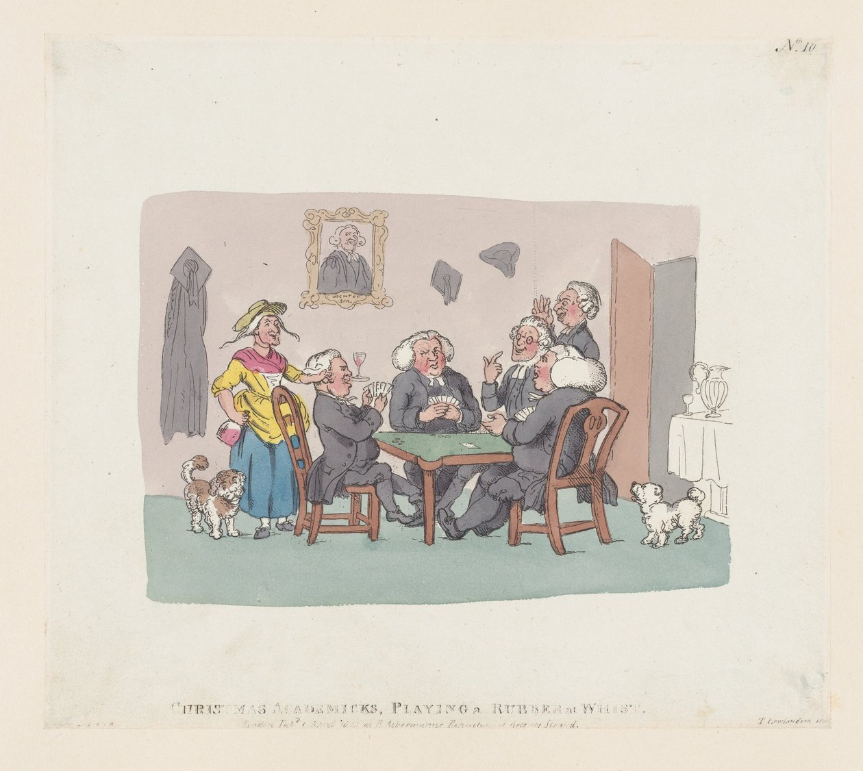 Accademici di Natale che giocano a Whist, 1 aprile 1803 da Thomas Rowlandson