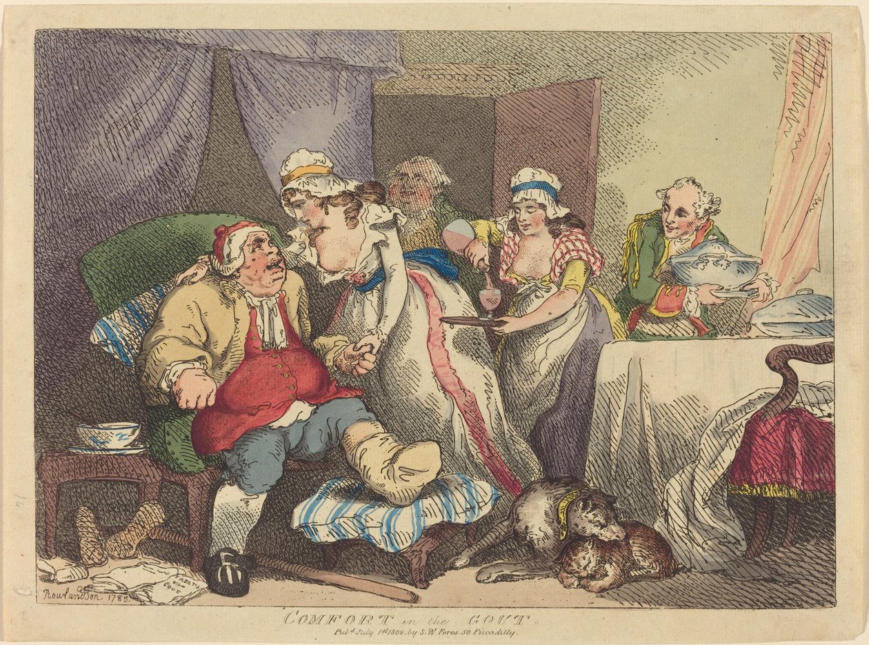 Conforto nella gotta da Thomas Rowlandson