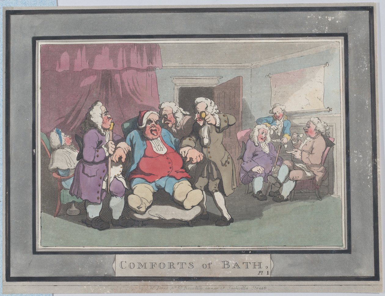 Comforts of Bath, Plate 1, 6 gennaio 1798 da Thomas Rowlandson