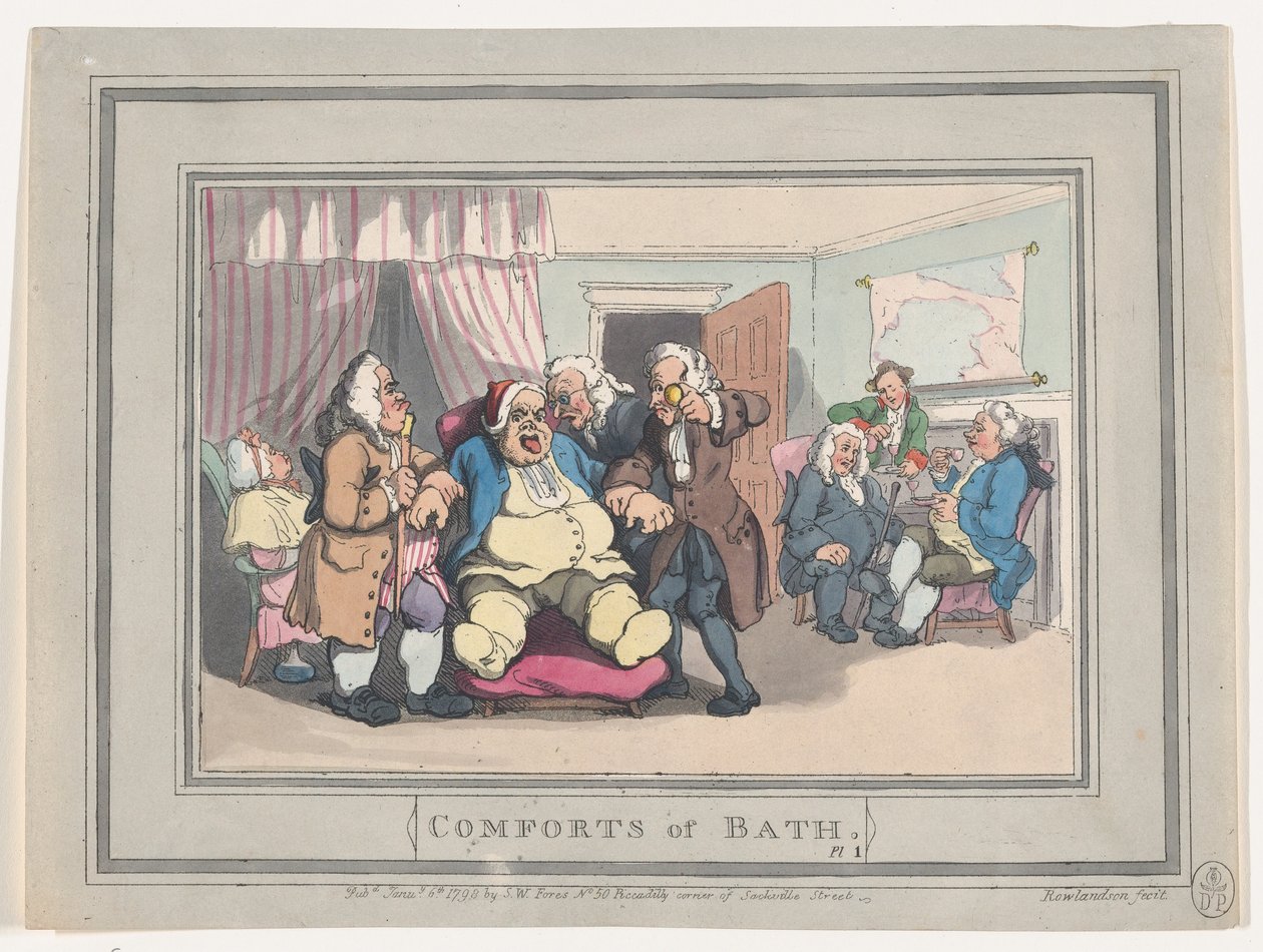 Comforts of Bath, Piatto 1, 6 gennaio 1798 da Thomas Rowlandson