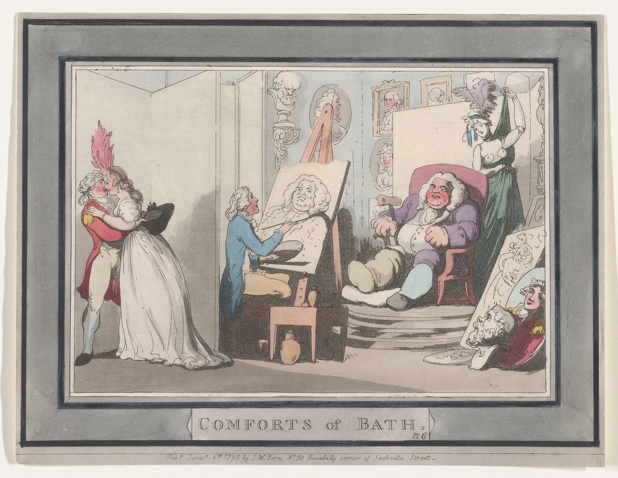 Comforts of Bath, Tavola 6 da Thomas Rowlandson
