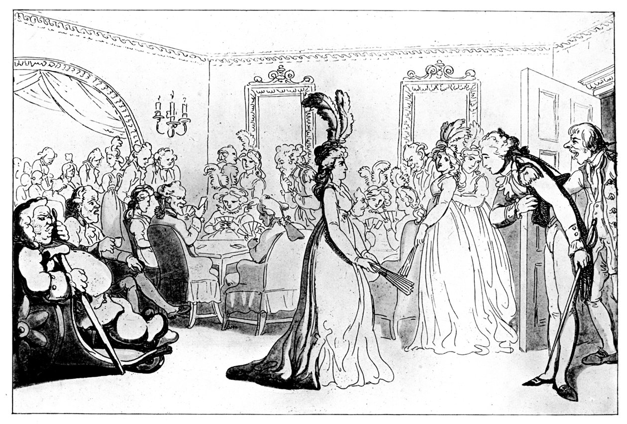 Comforts of Bath: I giochi, o assemblea con giocatori di carte, 1798 da Thomas Rowlandson