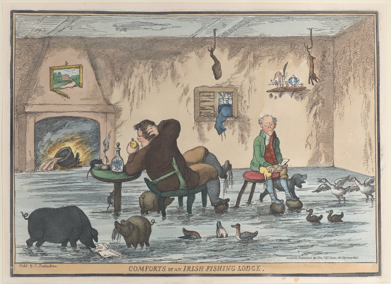 Comforts of an Irish Fishing Lodge, 12 maggio 1812 da Thomas Rowlandson