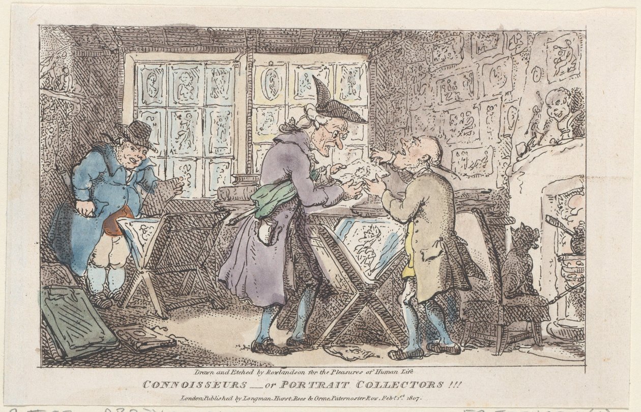 Conoscitori o Collezionisti di Ritratti!!!, 1807 da Thomas Rowlandson