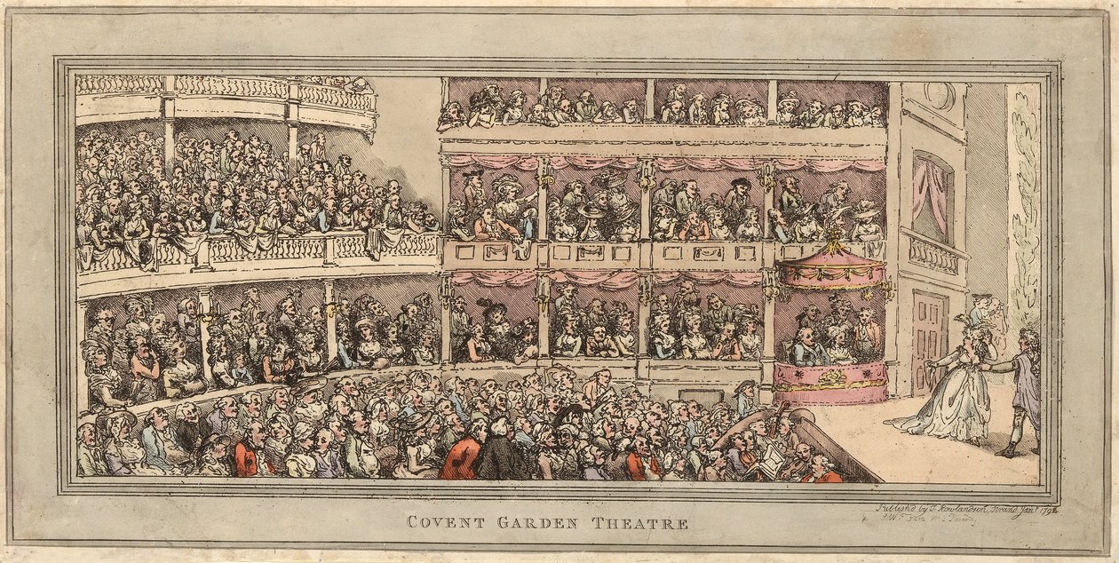 Teatro di Covent Garden, pub. Henry Brookes, 1786 da Thomas Rowlandson