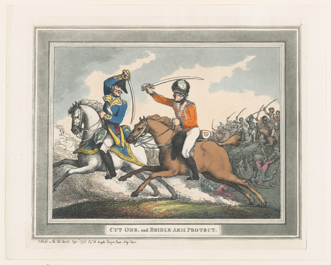 Taglia uno e proteggi il braccio con la briglia, 1 settembre 1798 da Thomas Rowlandson