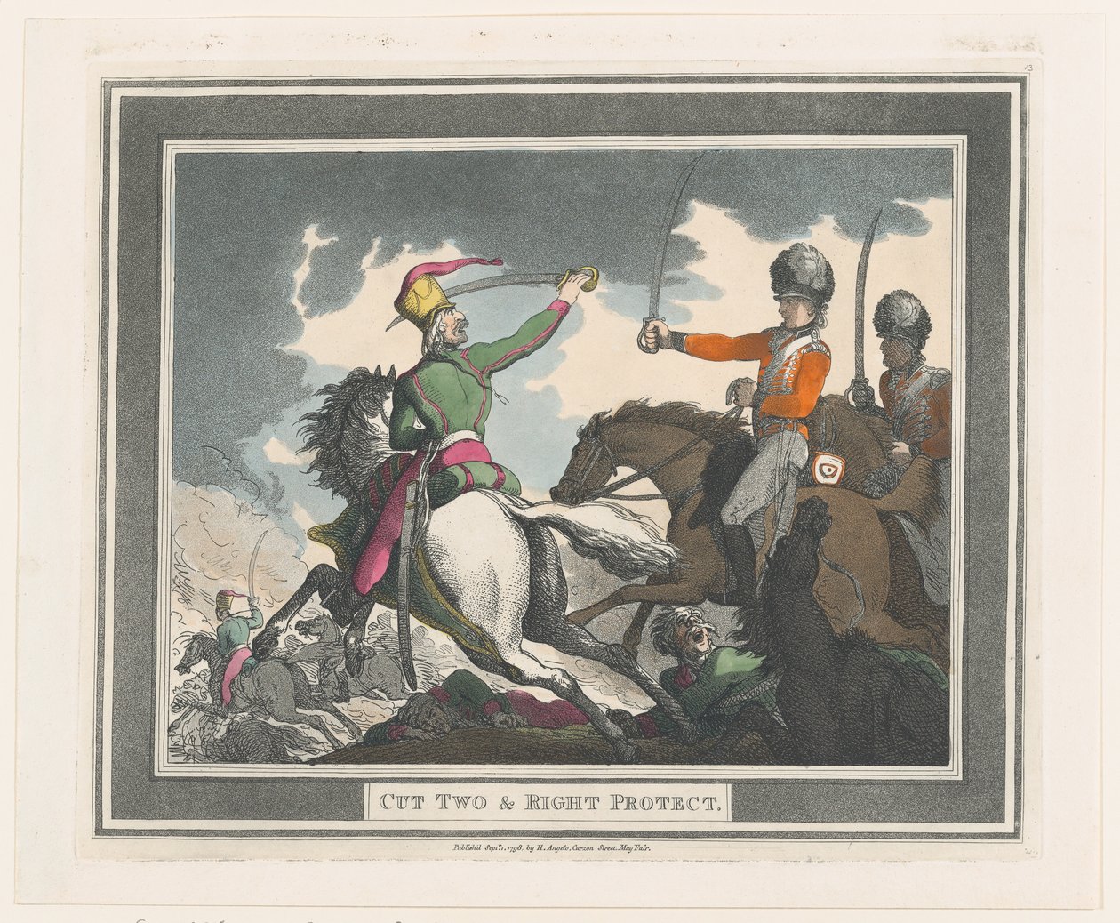 Taglia due e proteggi a destra, 1 settembre 1798 da Thomas Rowlandson