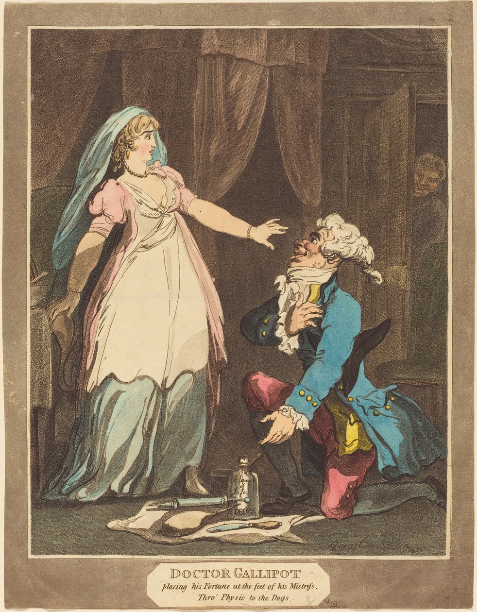 Il dottor Gallipot che pone la sua fortuna ai piedi della sua amante da Thomas Rowlandson