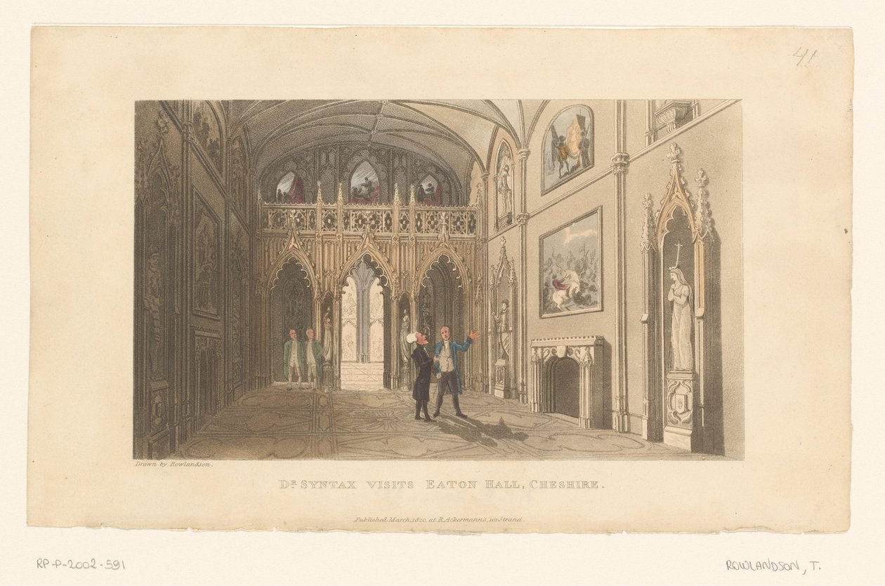 Il dottor Syntax visita Eaton Hall nel Cheshire da Thomas Rowlandson