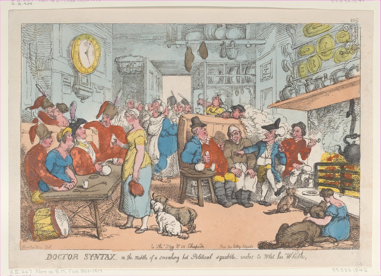 Il dottor Syntax, nel mezzo di una disputa politica accesa, desidera andarsene da Thomas Rowlandson