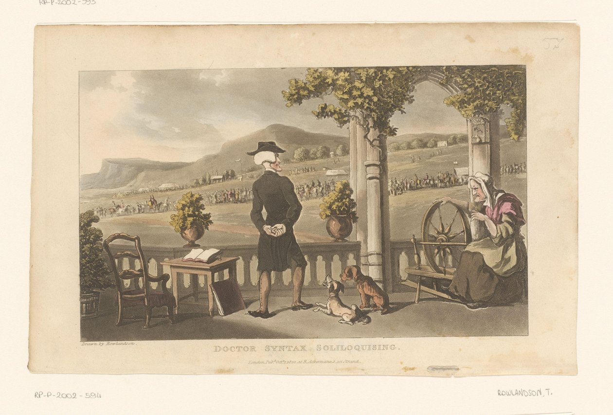 Il dottor Syntax osserva una processione nel paesaggio da Thomas Rowlandson