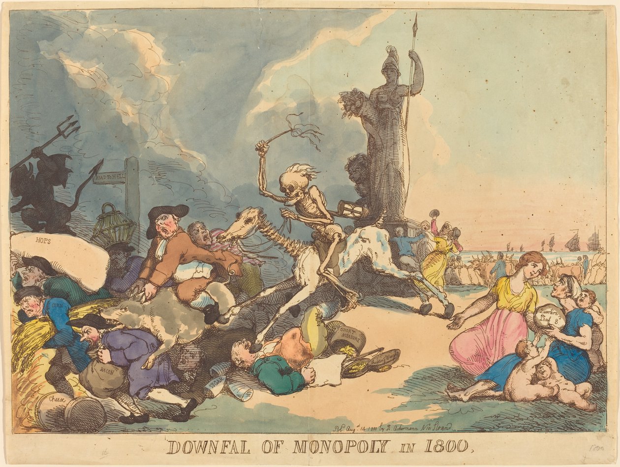La Caduta del Monopolio nel 1800 da Thomas Rowlandson