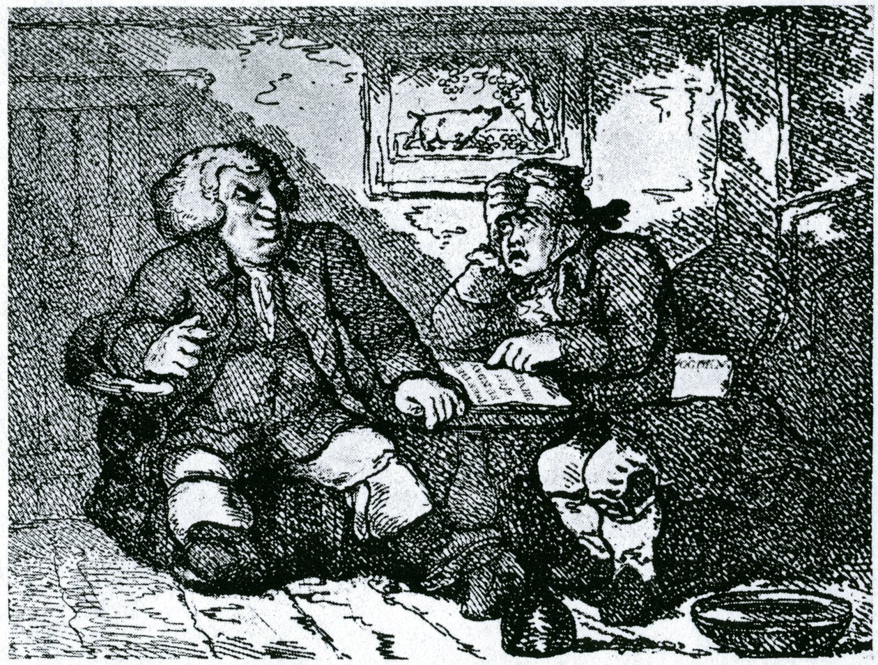 Il Dr. Johnson e James Boswell che si riprendono da una sbornia dopo una notte in città da Thomas Rowlandson